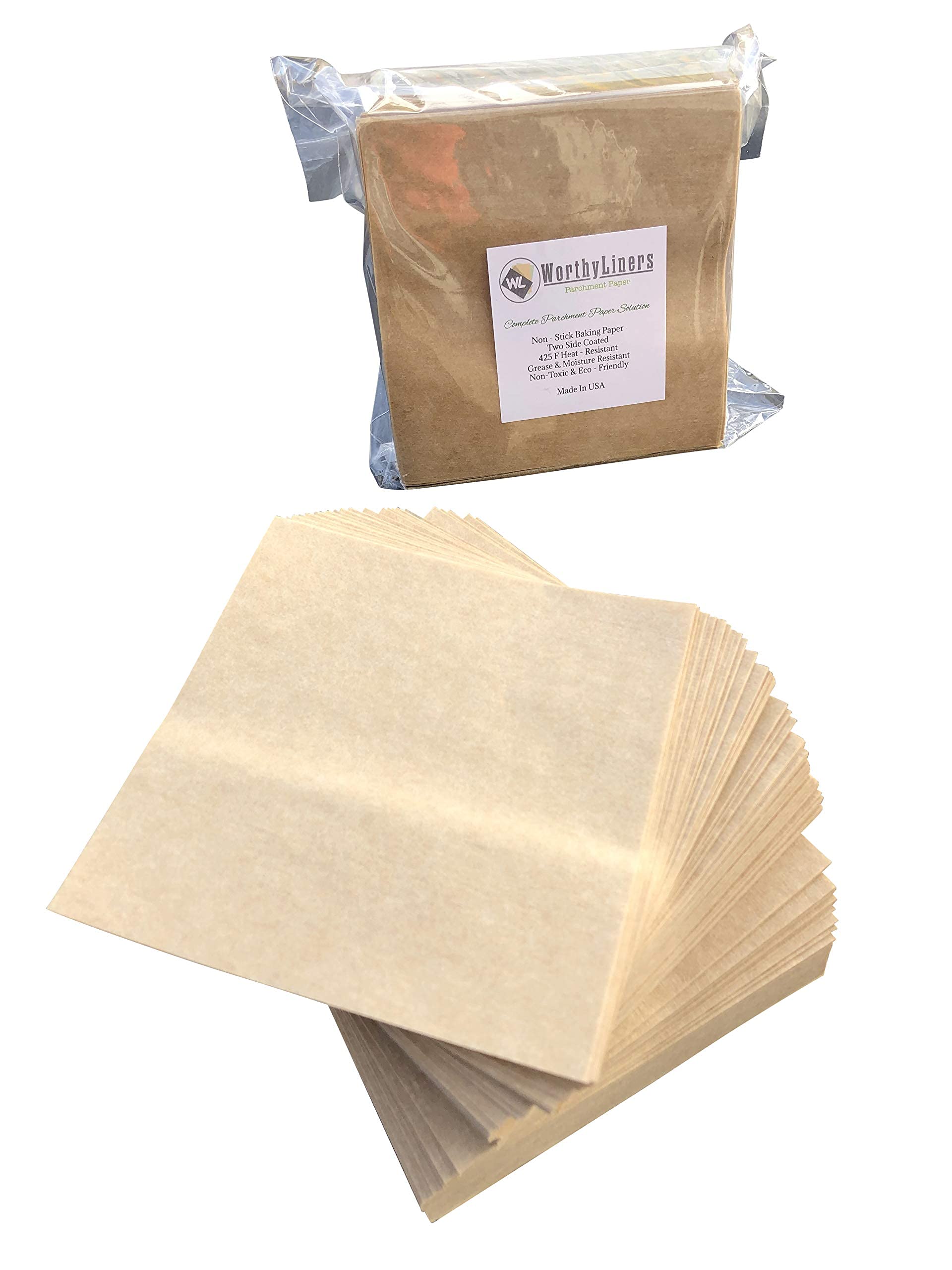 Parchment Paper Squares 4x4 Precut Unbleached 1000 sheets (4X4)