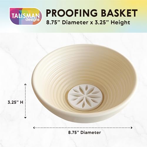 Talisman Designs Decorating Embosser | 9-Inch Warmer Basket | Dough Proofing, Box Bowls | Create, Perfect Crust & Shaped Bread Loaves