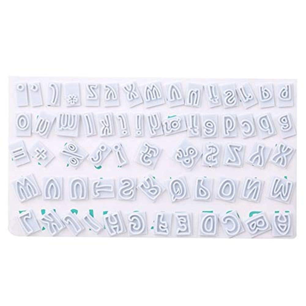 64 Pcs Alphabet Cookie Cutter Plastic Letters Fondant Cutters with Handle Cake Decorating Tool Cookie Cutters Mould Sugarcraft Embosser Mould Tools for Birthday Cake Fruit, 09-2.2 CM