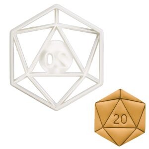 natural 20 icosahedron cookie cutter, 1 piece - bakerlogy