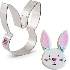 easter bunny cookie cutter, 4.25" made in usa by ann clark