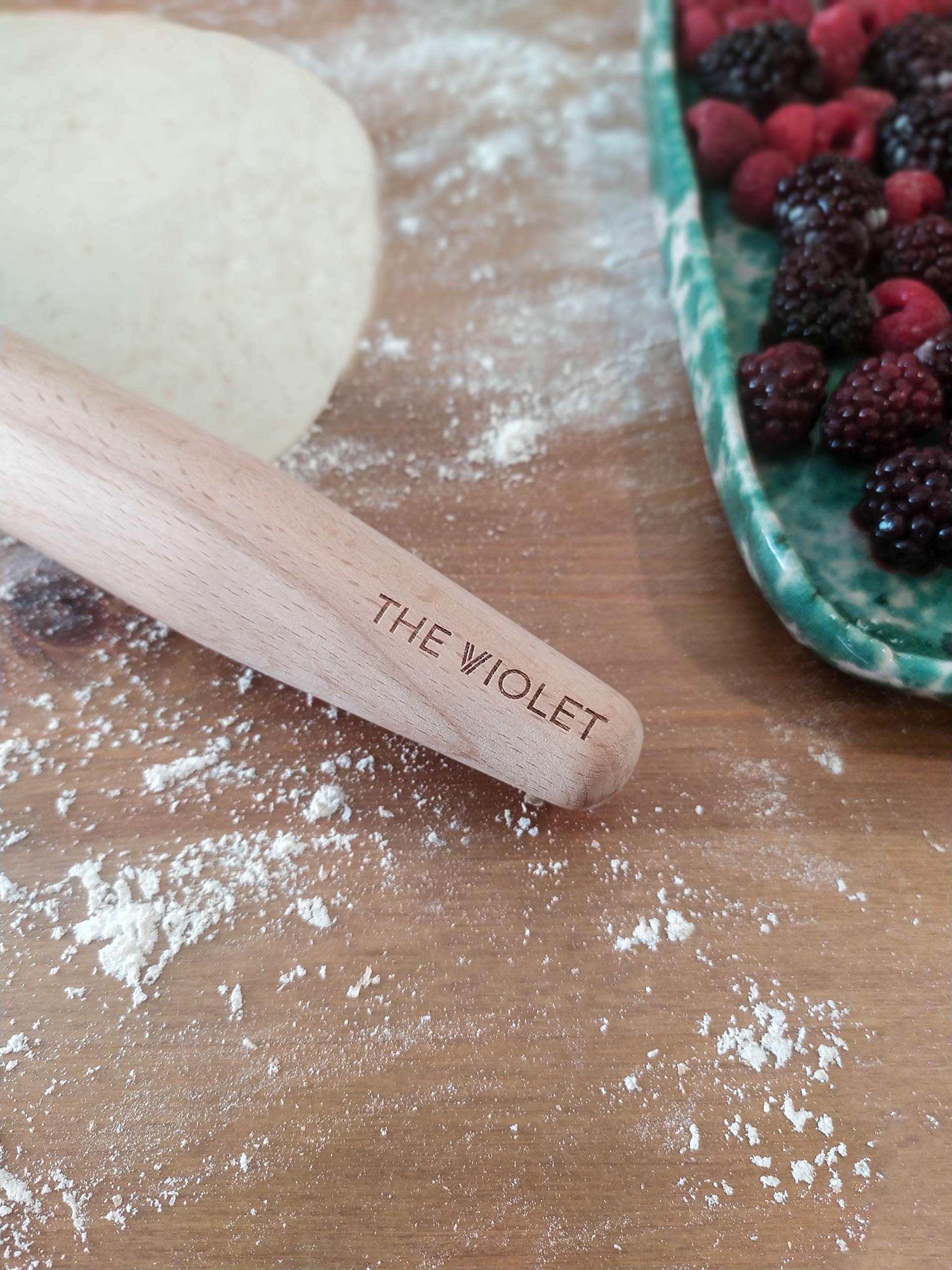 THE VIOLET Wooden French Rolling Pins for Baking, Fondant, Pasta, Dough, Pastry, Pizza, Cookies, Wood Rolling Pin, 17" Tapered Design - Essential Kitchen Tools (French 17 Inch)