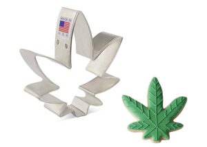 marijuana weed leaf cannabis shaped cookie cutter 4/20 gift, 3.5" made in usa by ann clark cookie cutters