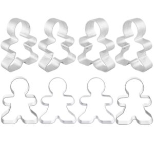 saktopdeco 8 counts gingerbread metal cookie cutter small christmas gingerbread man shaped decorative cookie cutters set
