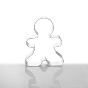 Saktopdeco 8 Counts Gingerbread Metal Cookie Cutter Small Christmas Gingerbread Man Shaped Decorative Cookie Cutters Set