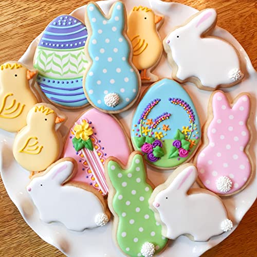 18 PCS Easter Cookie Cutters, 18 Shapes Cookie Cutters for Easter Rabbit Cookie Cutter Bunny Egg Cross Shamrock Butterfly Horse Tulip Flower Sheep Carrot Shape Cookie Cutter