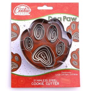 dog paw cookie cutter, premium food-grade stainless steel, dishwasher safe