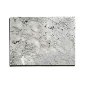 premium non-stick marble pastry cutting board slab 15 3/4" x 11 3/4” with no-slip rubber feet.