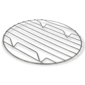 handy housewares 8-inch round metal wire cake cooling rack - cools down pastries or breads (1-pack)