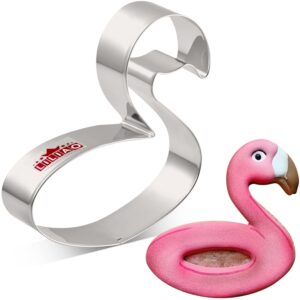 liliao flamingo float cookie cutter - 3.8 x 3.9 inches - stainless steel