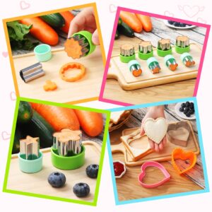 Elfkitwang Sandwich Cutter and Sealer Set,Dinosaur&Heart&Star Sandwich Bread Cookie Cutters -Child Food Grade Vegetable Cookie Mould.(12Pcs)