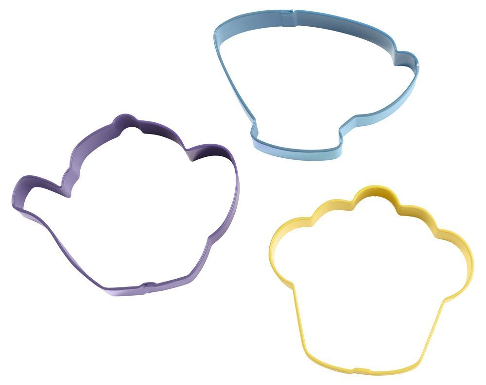 Wilton Tea Party Colored Metal Cutter Set, 3-Piece