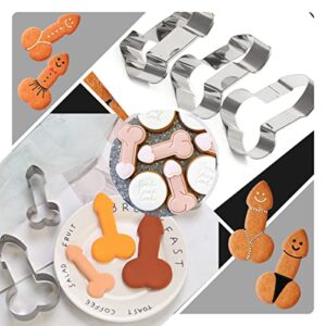 Stainless Steel Cookie Cutter Set of 4, Creative Cookie Cutters, Funny Cookie Cutters