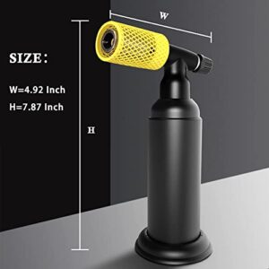 Molgoc Butane Torch with Anti-scalding Device,Stainless Steel Protective Cover,Refillable Kitchen Torch Lighter,Adjustable Flame Guard. (Butane Gas Not Included,Yellow) (yellow)