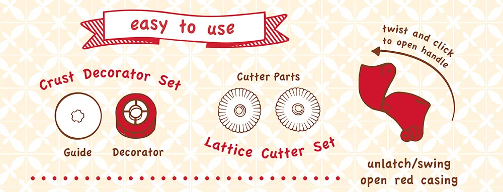 Talisman Designs Pastry Wheel Decorator & Cutter Set | Dishwasher Safe & Food Safe | Pie Crust Cutters | Kitchen Baking Cutters | Pie Decorator | Dough Cutter