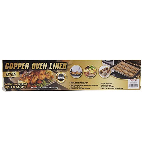 Tekno- 2 Pack Copper Oven Liners