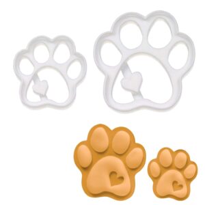 set of 2 cute paw cookie cutters (small and large size), 2 pieces - bakerlogy