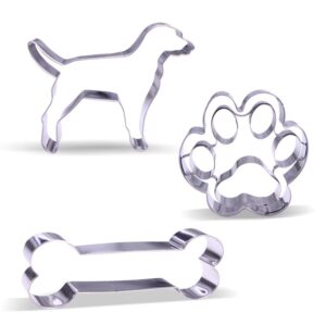 large dog cookie cutter set – 3 piece - stainless steel
