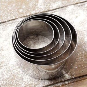 5 Pcs Stainless Steel Cookie Biscuit Cutters - Dumpling Donut Doughnut Pastry Cutters / Round Cake Cookie Scone Cutters Molds for Cooking Baking by ZDHSOY