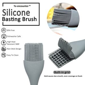 To encounter Silicone Brush, Set of 4 Silicone Basting Pastry Brush, Prefer for Cooking, Baking, Oil and BBQ Spreading - Built in Grid