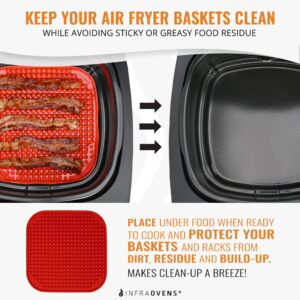 Air Fryer Liners Set of 3 with Silicone Mat, Heat Resistant Mats for Air Fryer Compatible with Chefman, Cozyna, Gowise, PowerXL + more, Air Fryer Parchment Paper Liners Replacement Reusable Mats