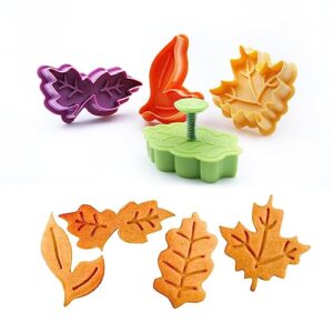 joinor cake leaves baking pie crust cutters set of 4 random color