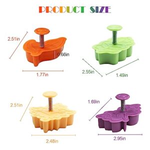 Joinor Cake Leaves Baking Pie Crust Cutters Set of 4 Random Color