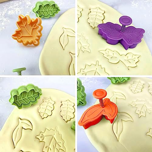 Joinor Cake Leaves Baking Pie Crust Cutters Set of 4 Random Color