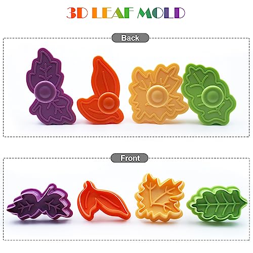 Joinor Cake Leaves Baking Pie Crust Cutters Set of 4 Random Color