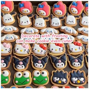 Mini Anime Cookie Cutter Set, 8 Piece Cartoon Stamped Embossed Molds for Baking Cupcake Pancake Apple Pie Pastry, Suitable for Gingerbread Frosting Decoration