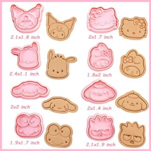 Mini Anime Cookie Cutter Set, 8 Piece Cartoon Stamped Embossed Molds for Baking Cupcake Pancake Apple Pie Pastry, Suitable for Gingerbread Frosting Decoration