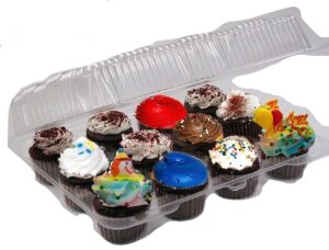 pizety case of 50 plastic cupcake boxes 12 cupcake containers clear plastic disposable 12 pack cupcake container 1 dozen cupcake container 12 cavities 12 compartment cupcake container 12 count
