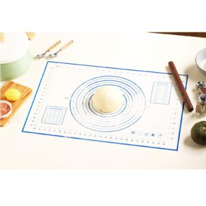 EasyOh Silicone Pastry Mat 100% Non-Slip with Measurement Counter Mat, Dough Rolling Mat, Pie Crust Mat 16 x 24 Inches Blue