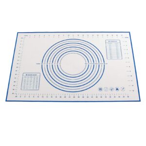 EasyOh Silicone Pastry Mat 100% Non-Slip with Measurement Counter Mat, Dough Rolling Mat, Pie Crust Mat 16 x 24 Inches Blue