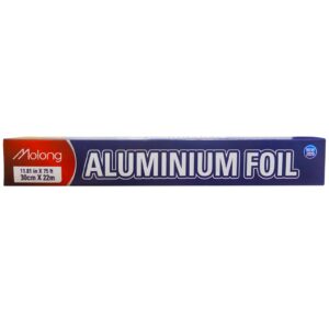 aluminum foil roll 75 feet long non-stick aluminum foil food grade foil wrap kitchen suitable for cooking, roasting, baking,bbq and family parties