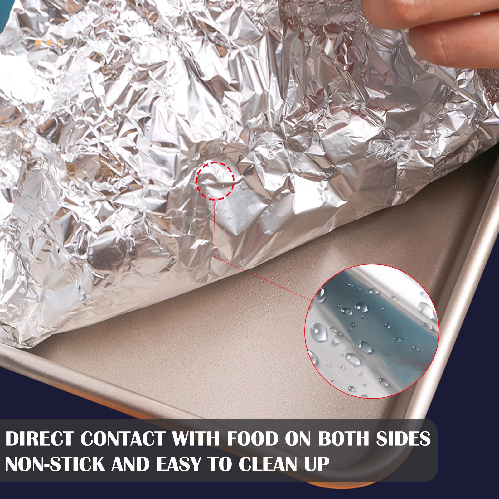 Aluminum Foil Roll 75 Feet Long Non-Stick Aluminum Foil Food Grade Foil Wrap Kitchen Suitable for Cooking, Roasting, Baking,BBQ and Family Parties