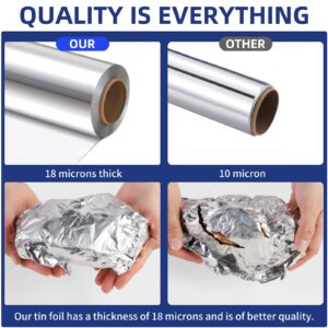 Aluminum Foil Roll 75 Feet Long Non-Stick Aluminum Foil Food Grade Foil Wrap Kitchen Suitable for Cooking, Roasting, Baking,BBQ and Family Parties