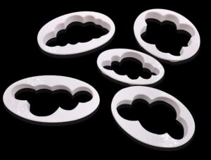 5pcs different pattern plastic fluffy cloud cutters cookie cutters cake cutters fondant cloud cutters