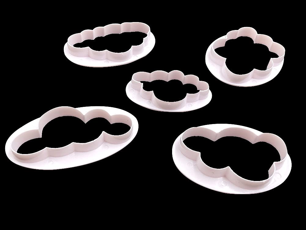 5PCS Different Pattern Plastic Fluffy Cloud Cutters Cookie Cutters Cake Cutters Fondant Cloud Cutters