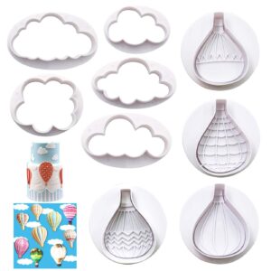 9pcs balloons and cloud cake decoration fondant mold set hot air balloon cookie cutters for chocolate candy baking pastry cookie sugar craft