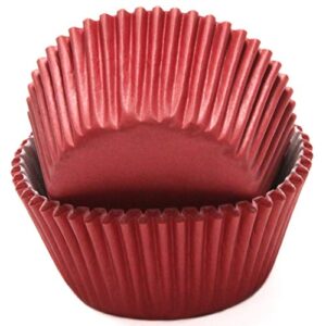 chef craft classic cupcake liners, 50 count, dark red