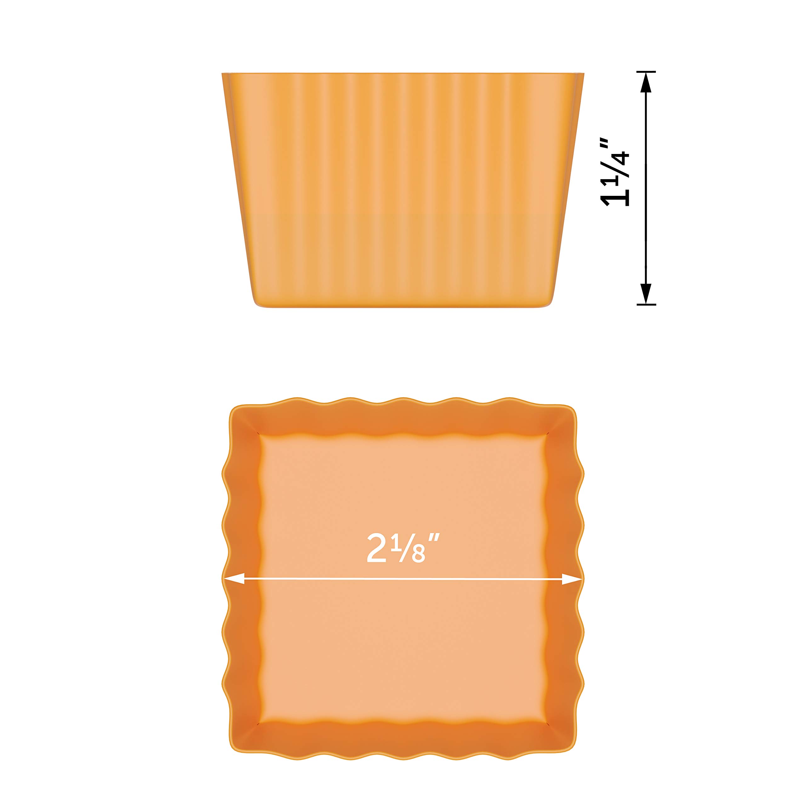 Bakerpan Silicone Square Molds for Baking, Baking Cups, Mini Cake Molds, Square Cupcake Liners, 1.5 Inch Square Cups - Set of 12