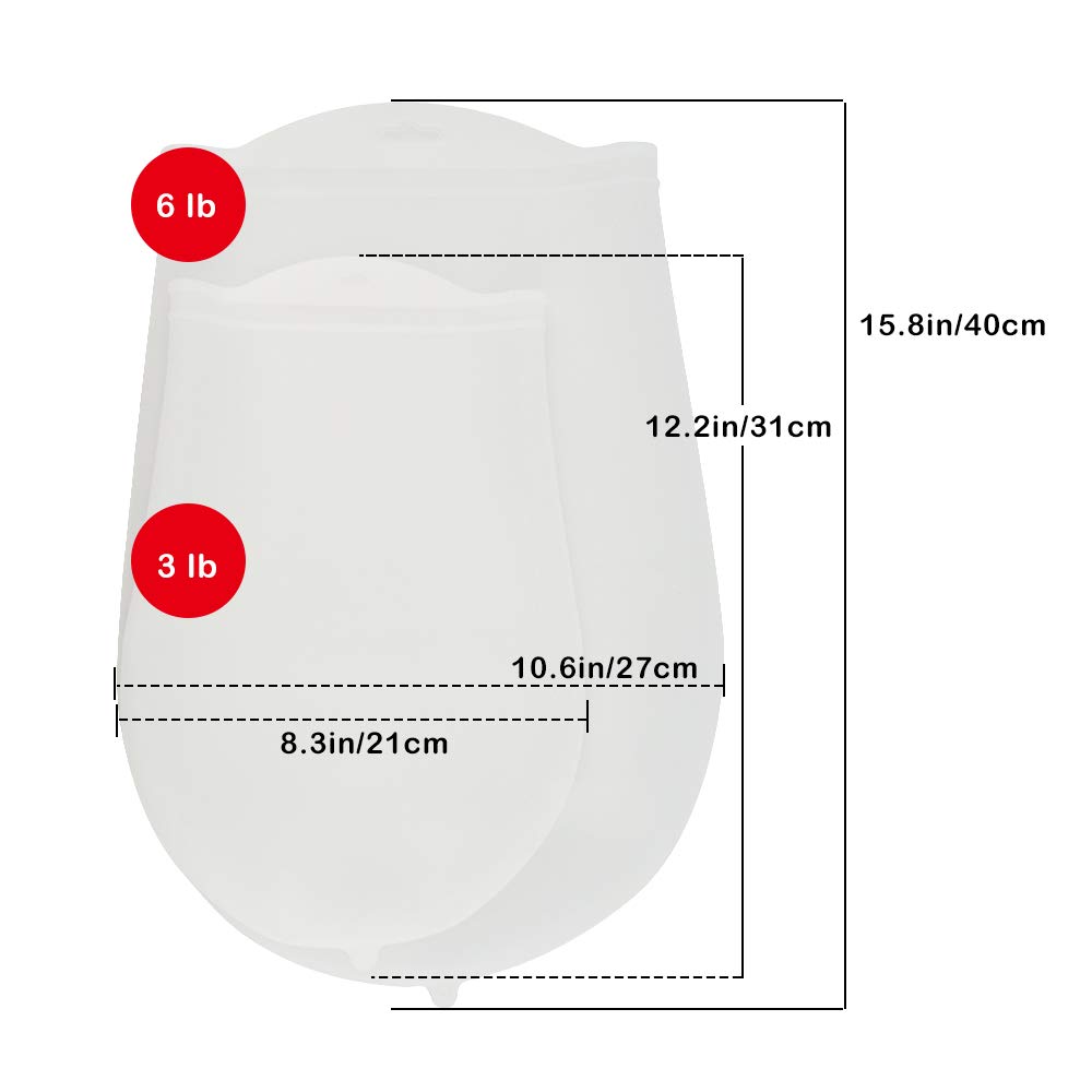 TCOTBE Kneading Bag Silicone Kneading Dough Bag Food Grade Material Versatile Dough Mixer for Bread, Pastry Pizza Tortilla Flour Mixing Bag Preservation Bag Cooking Tool