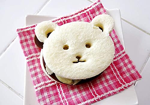 Cute Bear Bento Lunch Sandwich & Cookie Cutter. Easy 2 steps. BPA FREE. Made in Japan.