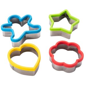 alpine cuisine cookie cutter, stainless steel & silicone, strong & durable, various shapes & size, 4 different classical cookie cutter shapes