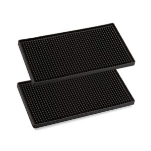 syolos 2 pcs premium bar mat 12 x 6 inches (pack of 2) - versatile and durable bar mats for countertop, coffee bar mat, glass drying mat - non toxic bar spill mat