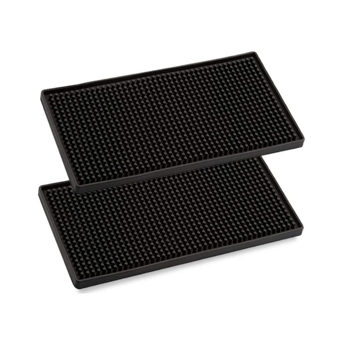 SYOLOS 2 pcs Premium Bar Mat 12 x 6 inches (Pack of 2) - Versatile and Durable Bar Mats for Countertop, Coffee Bar Mat, Glass Drying Mat - Non Toxic Bar Spill Mat