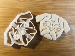 pug cookie cutter and dog treat cutter - dog face
