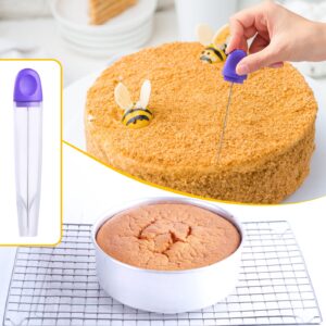 Cake Tester 4 Pieces Stainless Steel Baking Tester with Cover Reusable Metal Cake Tester Mini Cupcake Tester Baking Cake Tester Needle Sticks for Bread Pastry Biscuit Muffin Cookie Baking Tools