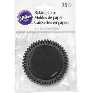 baking cups standard size solid black 75 ct